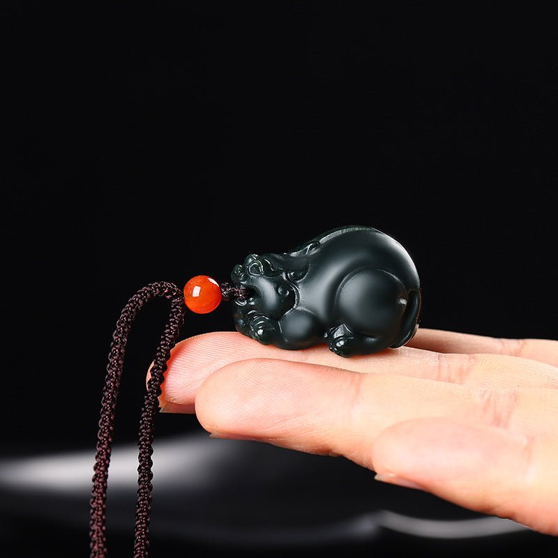 natural hetian jade pixiu pendant necklace – handcrafted green jade good luck pendant for wealth & protection - star8s