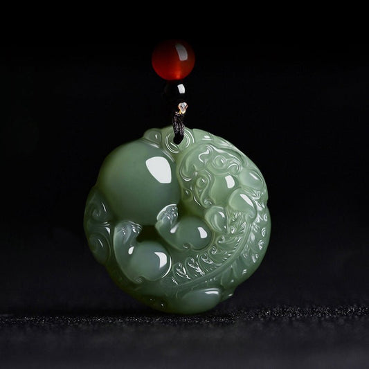 Natural Hetian Jade Pixiu Ping'an Kou Pendant – Spiritual Protection and Good Luck Necklace - STAR8S