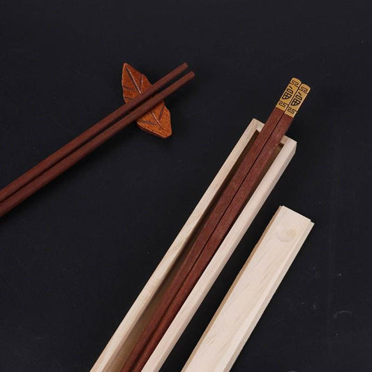 Outdoor Portable Pine Box Wenge Rosewood Chopsticks Solo Healthy Dining - STAR8S