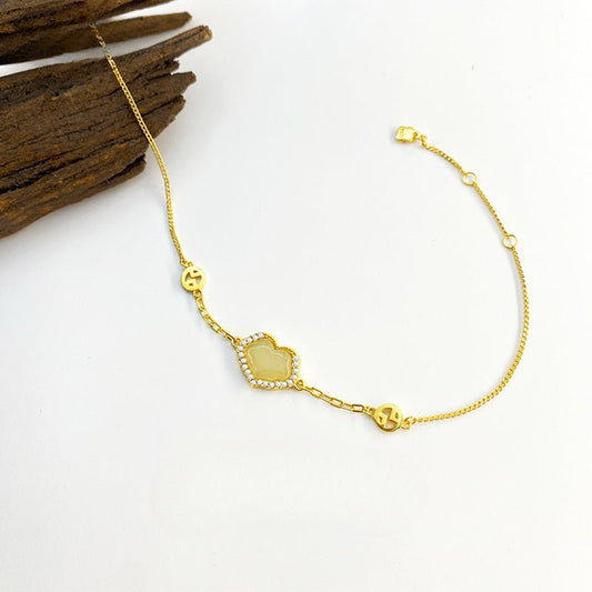 Permanent Jade Bracelet: Hetian Ruyi Auspicious 925 Silver | STAR8S