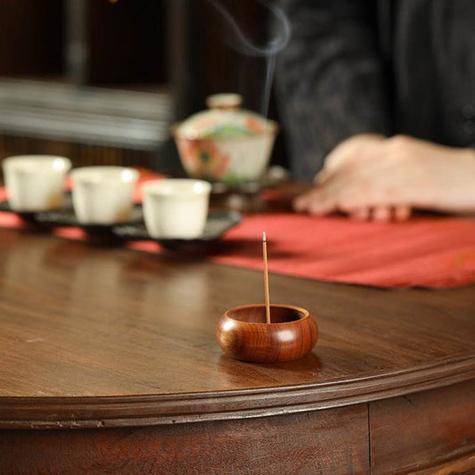 Portable Rosewood and Ebony Incense Burner - Multi - hole Design, Essential for Home and Travel Aromatherapy - STAR8S