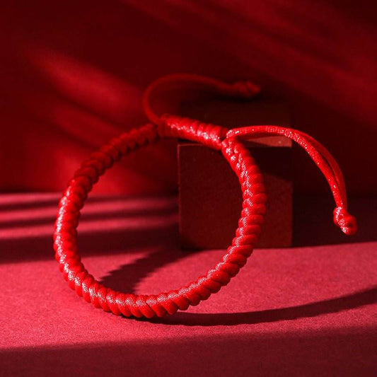 Red Rope Bracelet with Diamond Knot for Benmingnian, Traditional Lucky Accessory for All - STAR8S