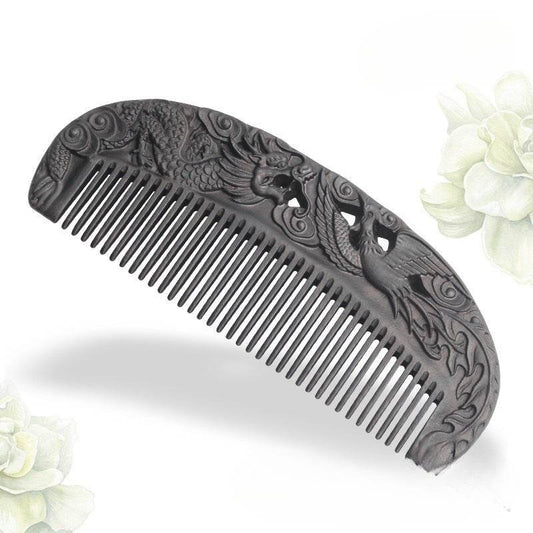 Red Sandalwood Carved Comb Essential for Long Straight Hair Home Massage Care - STAR8S