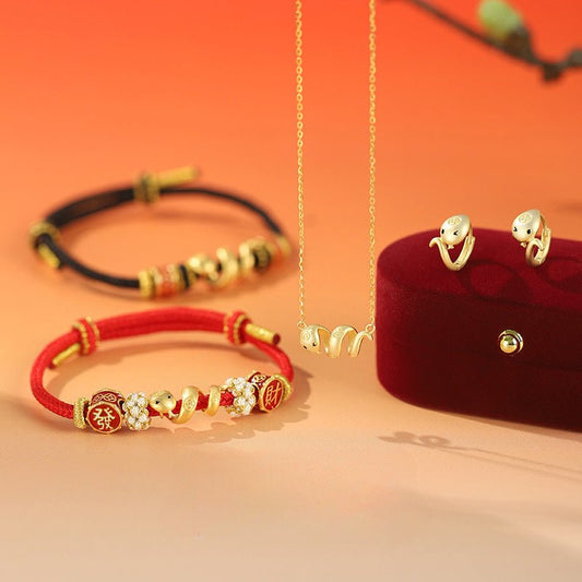 S925 Pure Silver Snake Zodiac Necklace - Prosperity & Good Luck Snake Pendant for Zodiac Year - STAR8S