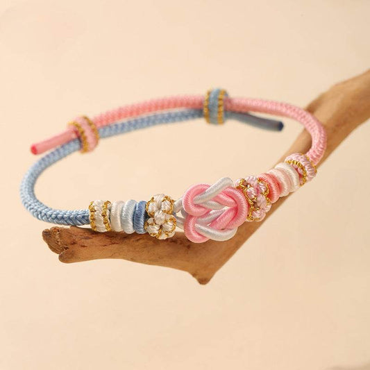 Sky - blue Taoyao Love - knot Hand Rope, Hand - Woven DIY Couple Jewelry - STAR8S