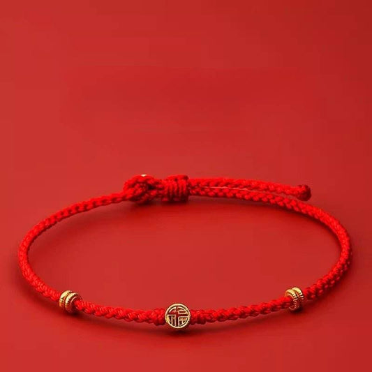 Snake Year Crystal & 925 Sterling Silver Blessing - character Red Rope Bracelet for Women - STAR8S