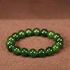 Spinach Green Hetian Jade Bracelet for Women - Elegant 10mm Bead Jewelry, Perfect Gift