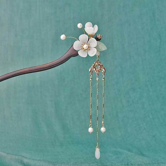 STAR8S Black Sandalwood Long - tassel Buyao Hairpin: Exquisite Ancient - style Hanfu Fairy - style Updo Headdress - STAR8S
