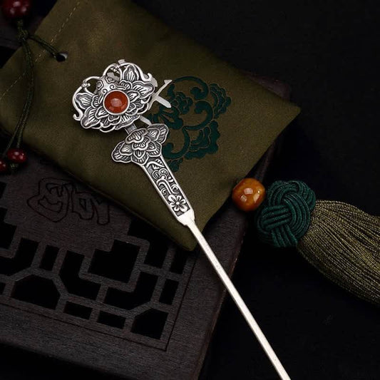 STAR8S Chinese Ethnic - style Retro Peony and Ruyi Hairpin: Exquisite Ancient - costume and Palace - style Female Headdress - STAR8S