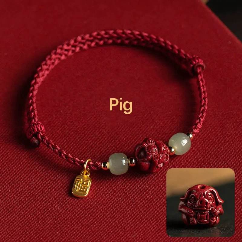 star8s chinese zodiac cinnabar red - string bracelet: unisex chinese - style auspicious accessory - star8s