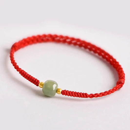 STAR8S Handmade Jade Lucky Bead Prosperity Braided Bracelet - STAR8S