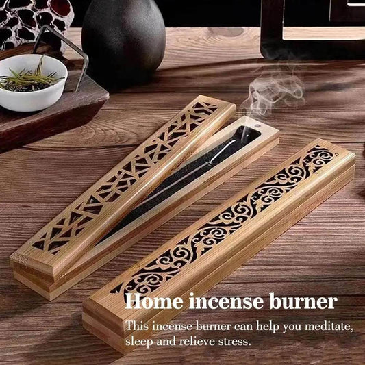 STAR8S Natural Bamboo Board Incense Holder Anti-Ash Flying Incense Stick Holder Chinese Style Bamboo Incense Ash Catcher - STAR8S