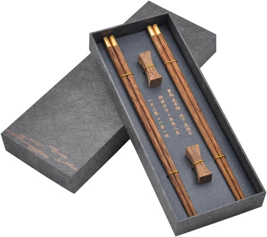 STAR8S Wooden Chopsticks Reusable with Case, Chinese Chop Sticks Set with Holder - STAR8S