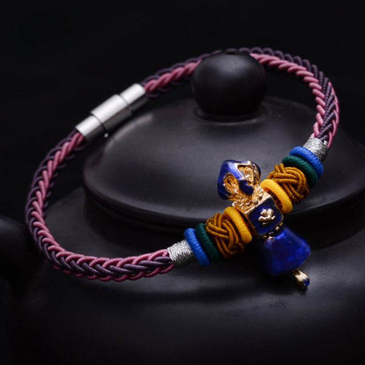 Tibetan - style 8 - strand Safety Rope Bracelet, Ethnic Hand - Woven Jewelry - STAR8S