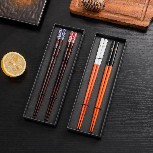 Two Pair Set of Malas Wood Gift Chopsticks Quality Choice for Home Gifts - STAR8S