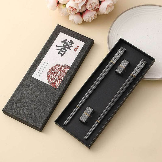 Wave pattern 304 Square Stainless Steel Chopsticks Holder Elevate Your Dining Style - STAR8S
