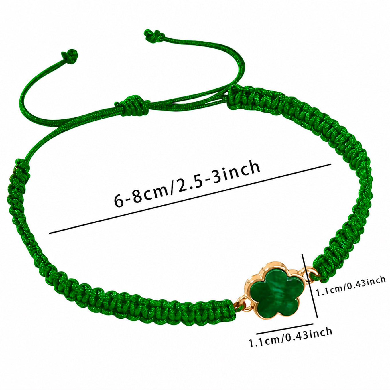 lucky five leaf clover wish bracelet for women teen girls emerald green adjustable hand woven string bracelet extra fortune blessing jewelry gift with card