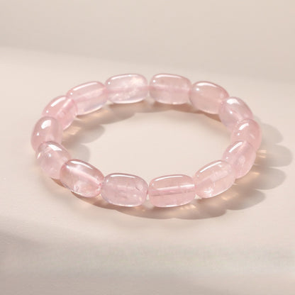 Pink Beaded Crystal Bracelet – Natural High Ice Starry Madagascar Rose Quartz Bracelet - STAR8S