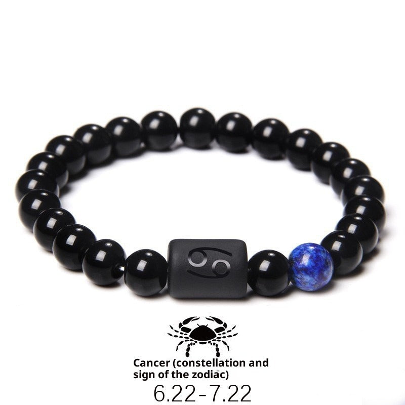 zodiac signs bracelet - elastic tiger eye & agate beaded bracelet for men & women - star8s