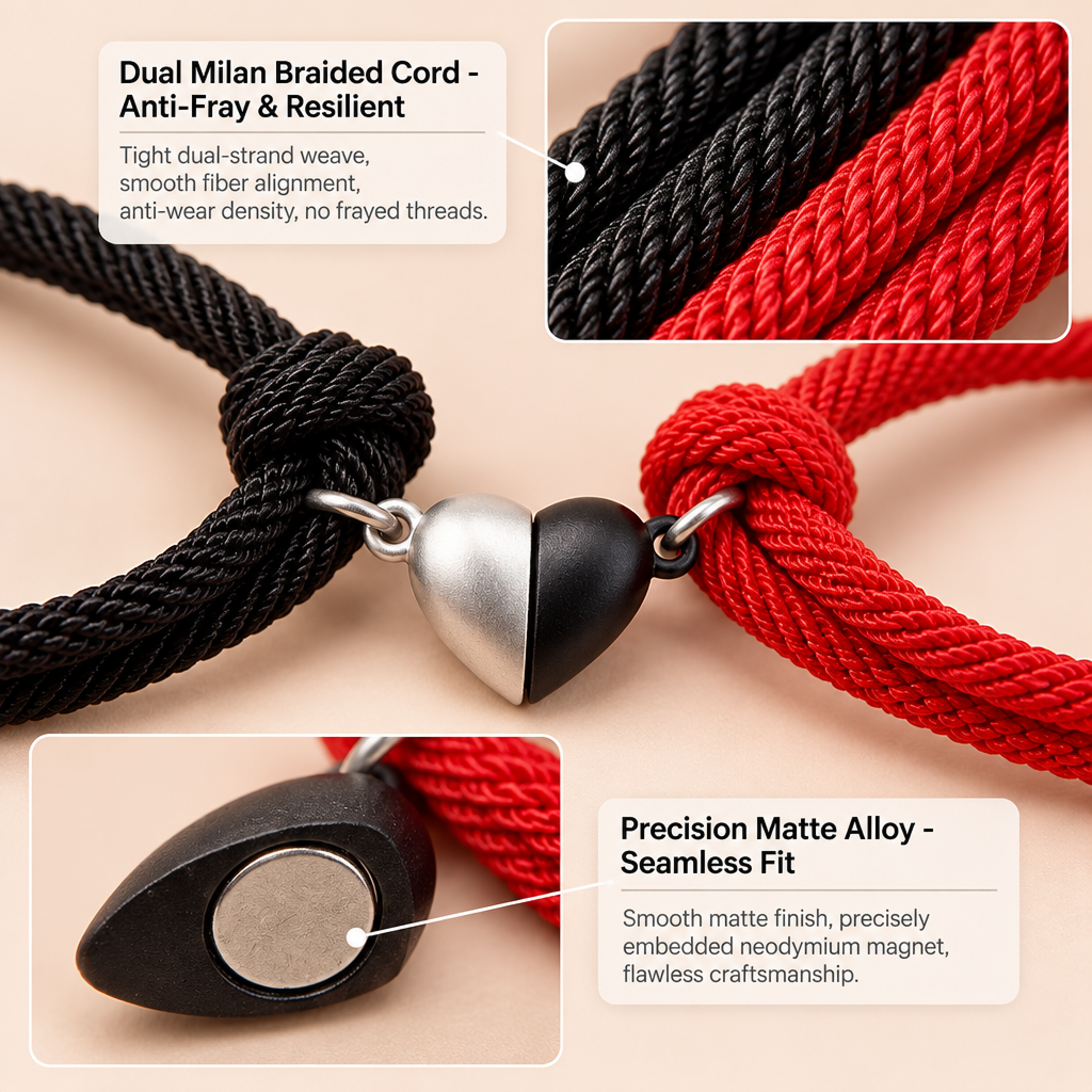 magnetic couples bracelets matching heart mutual attraction rope braided bracelet set for boyfriend girlfriend long distance relationship friendship jewelry gift for best friend