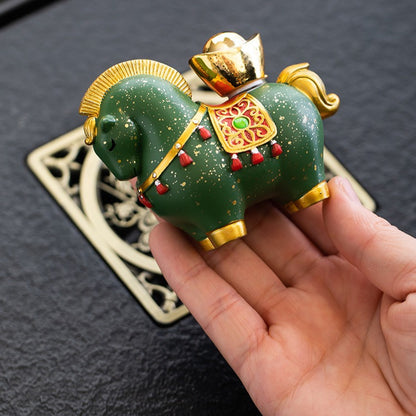 Chinese Zodiac Horse Tea Pet - Prosperity & Blessings Ceramic Home Décor for Office Desk & Tea Table - STAR8S