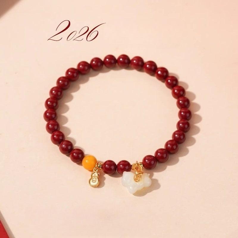 chinese zodiac horse cinnabar jade bracelet 2026 - star8s