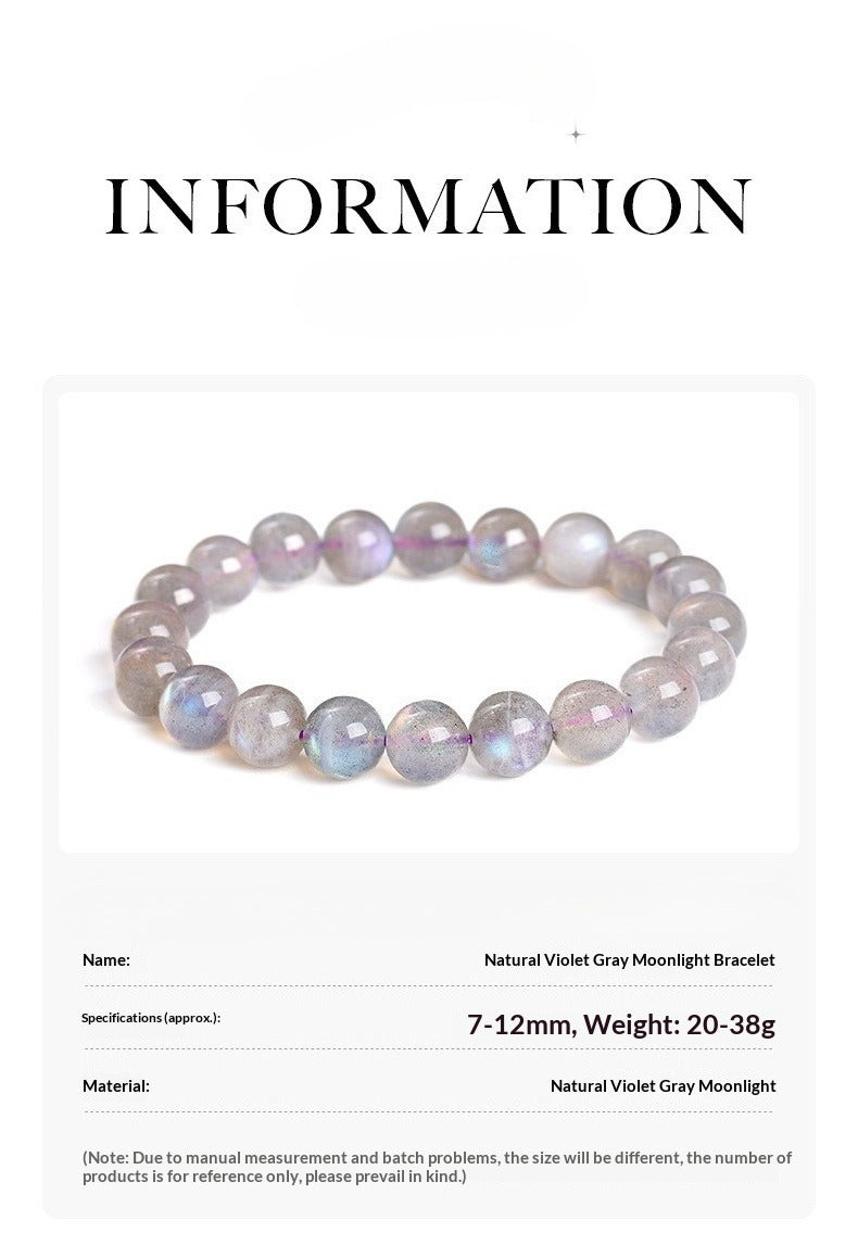 moonlight beaded crystal bracelet - labradorite round beads for men and women - star8s