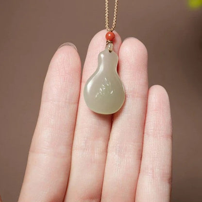 Hetian Jade Gourd Pendant Necklace