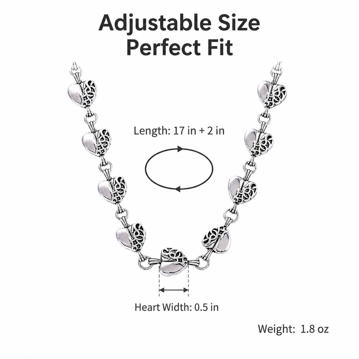 vintage gothic heart link chain necklace for men women antique silver carved hearts choker collar punk streetwear unisex jewelry gift