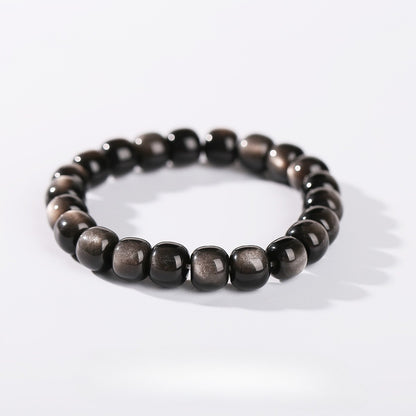 Obsidian Beaded Bracelet - Fashionable Unisex Cylinder Shape Gift Bracelet - STAR8S