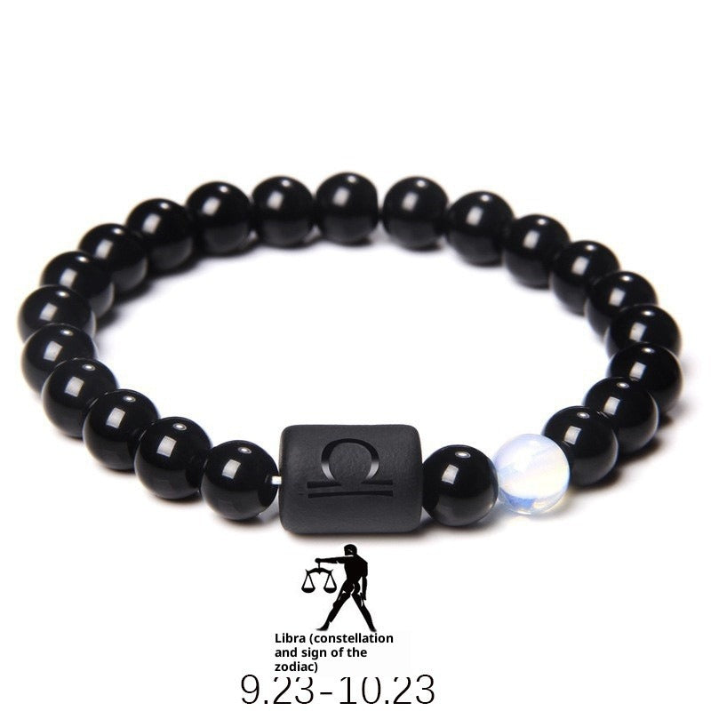 zodiac signs bracelet - elastic tiger eye & agate beaded bracelet for men & women - star8s