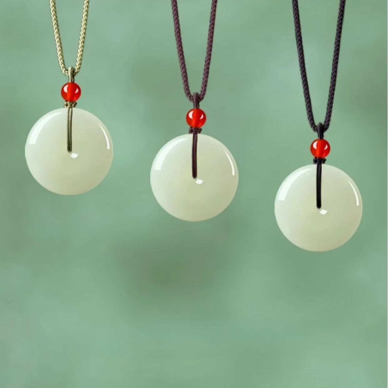 natural hetian jade ping an pendant necklace