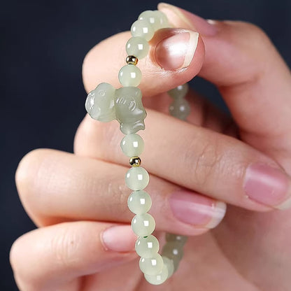 Chinese Zodiac Horse Jade Beaded Bracelet 2026 - STAR8S