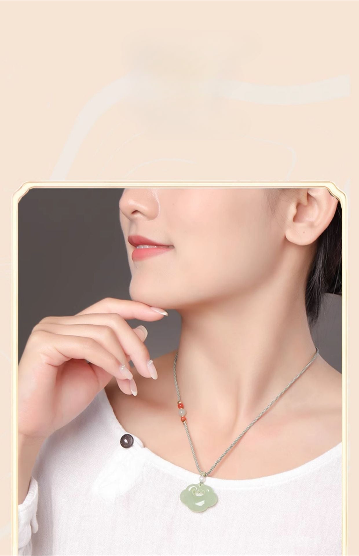 chinese jade necklace - heitian ruyi lock pendant for women's protection | star8s