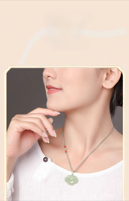 Chinese Jade Necklace - Heitian Ruyi Lock Pendant for Women's Protection | STAR8S