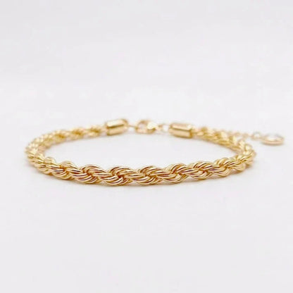 Minimalist Rope Chain Bracelet for Men Premium Stainless Steel Twisted Curb Link Wristband Waterproof Tarnish-Free Everyday Stackable Layering Cuff