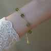 14K Gold-Plated Jade Bracelet | 6mm Simple Elegant Gift for Girlfriend or Best Friend | Fashionable & Unique