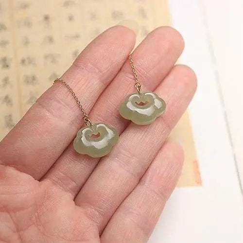 jade dangle ruyi earrings