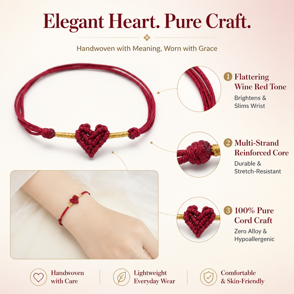 handmade red string bracelet for women men red thread lucky protection amulet braided rope bracelet with woven heart charm couples friendship relationship matching jewelry gift