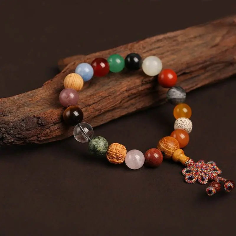 18 - seed beaded bracelet, bodhi & sandalwood woven wenwan jewelry - star8s