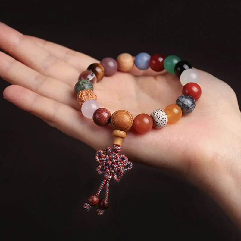 18 - seed beaded bracelet, bodhi & sandalwood woven wenwan jewelry - star8s