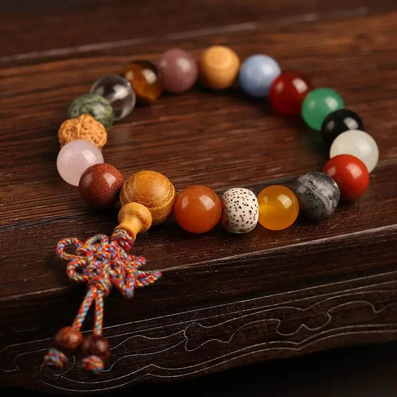 18 - seed beaded bracelet, bodhi & sandalwood woven wenwan jewelry - star8s