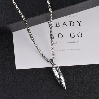 Men's Bullet Pendant Necklace Titanium Stainless Steel Box Chain Hip Hop Streetwear Vintage Textured Spike Charm Pendant Jewelry Gift for Him High School College Men