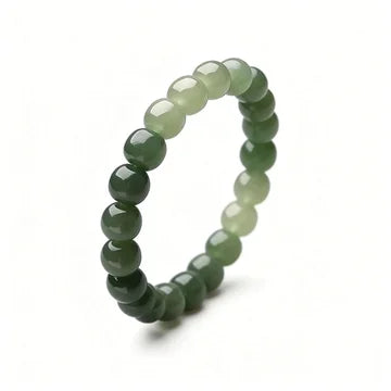 Handcrafted Hetian Jade Bracelet for Men and Women, Gradient Color Single-Loop Bead Design - Elegant Jewelry Accessory - STAR8S