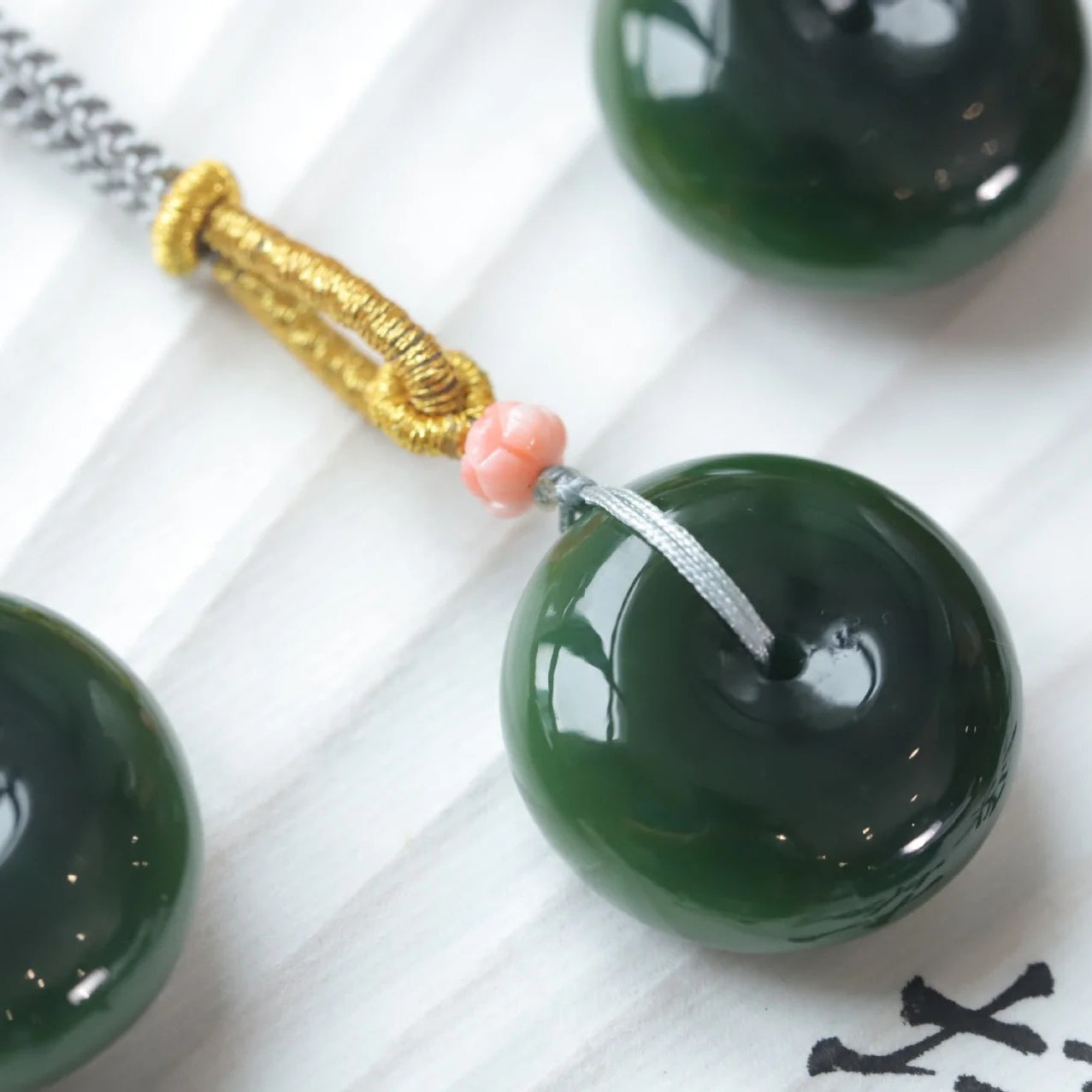 green jade ping an kou pendant necklace
