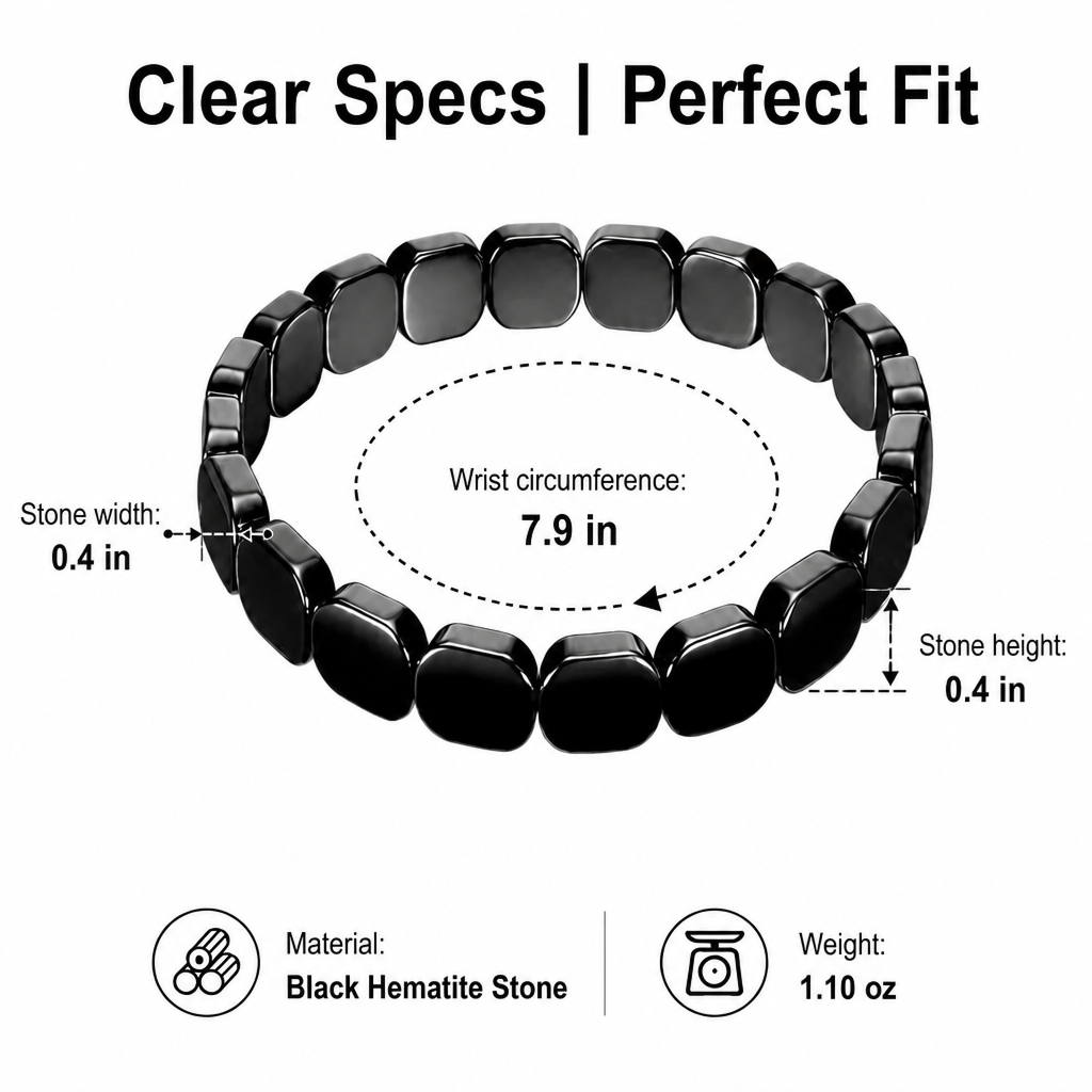 natural black hematite stone bracelet for men raw iron ore crushed nugget beads asymmetric beaded bracelet y2k hip hop gothic punk rock wristband retro industrial stacking jewelry holiday gift