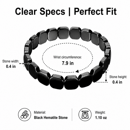 Natural Black Hematite Stone Bracelet for Men Raw Iron Ore Crushed Nugget Beads Asymmetric Beaded Bracelet Y2K Hip Hop Gothic Punk Rock Wristband Retro Industrial Stacking Jewelry Holiday Gift