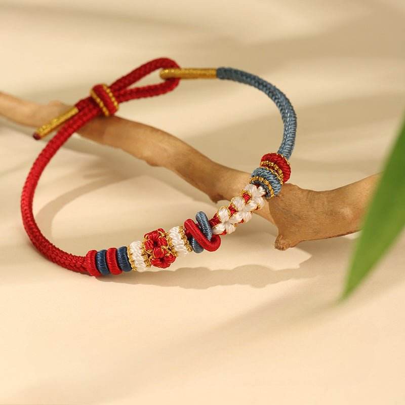 hand - woven peach double - knot hand rope, diy jewelry with adjustable design - star8s