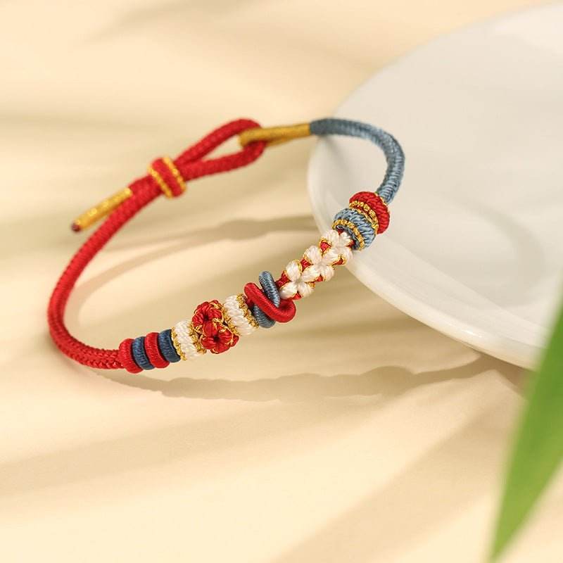 hand - woven peach double - knot hand rope, diy jewelry with adjustable design - star8s