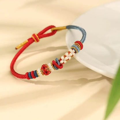 Hand - Woven Peach Double - knot Hand Rope, DIY Jewelry with Adjustable Design - STAR8S